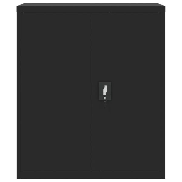Шкаф за папки черен 90x40x105 см стомана