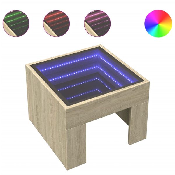 Нощна масичка с Infinity LED сонома дъб 40x40x30 см
