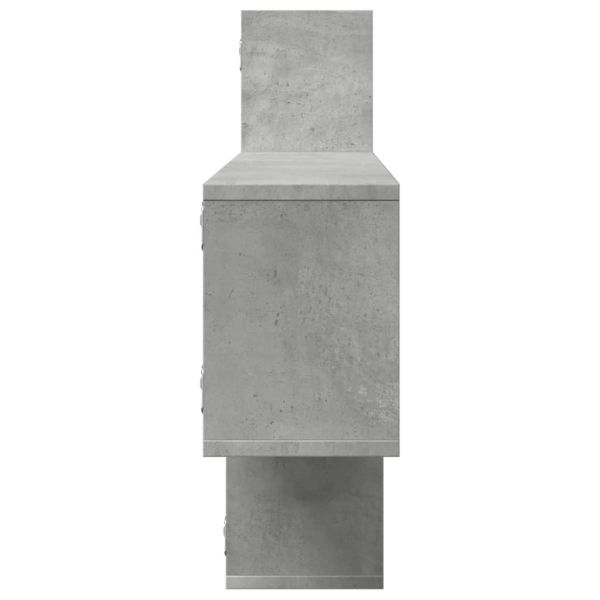 Стенен рафт, бетонно сив, 167,5x18x68 см, инженерно дърво