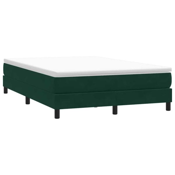 Box Spring Легло без матрак Тъмнозелено 160x210 cm Кадифе