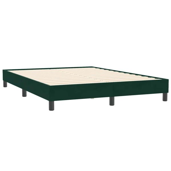 Box Spring Легло без матрак Тъмнозелено 160x210 cm Кадифе