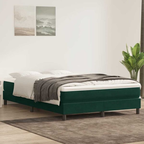 Box Spring Легло без матрак Тъмнозелено 160x210 cm Кадифе