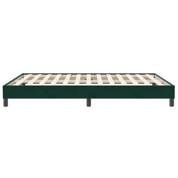 Box Spring Легло без матрак Тъмнозелено 160x210 cm Кадифе