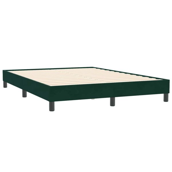 Box Spring Легло без матрак Тъмнозелено 160x210 cm Кадифе