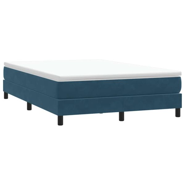 Box Spring легло без матрак Тъмно синьо 140x210 cm кадифе