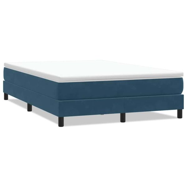 Box Spring легло без матрак Тъмно синьо 140x210 cm кадифе