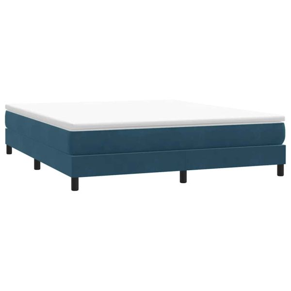 Box Spring легло без матрак Тъмно синьо 180x210 cm кадифе
