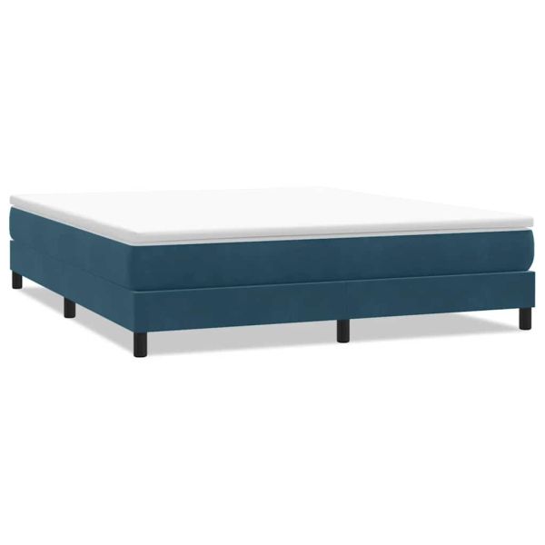 Box Spring легло без матрак Тъмно синьо 180x210 cm кадифе