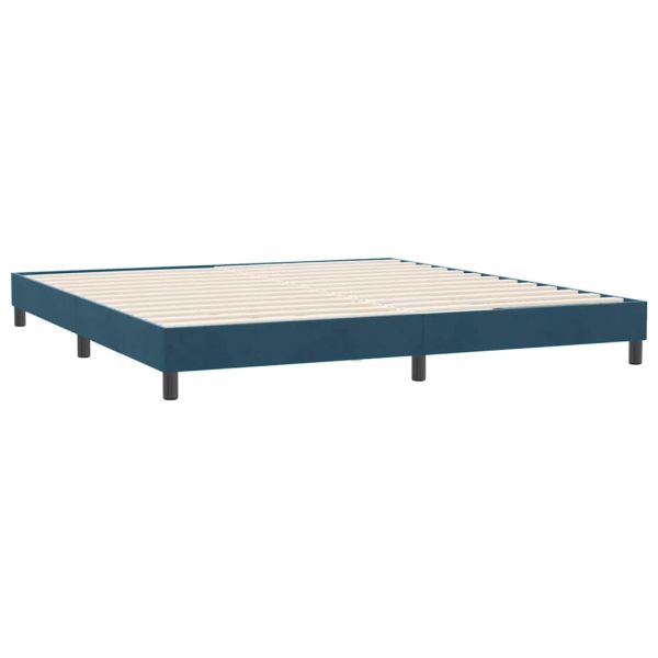 Box Spring легло без матрак Тъмно синьо 180x210 cm кадифе