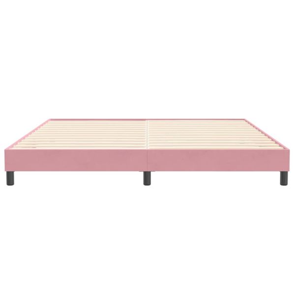 Box Spring легло без матрак розово 200x210 cm кадифе