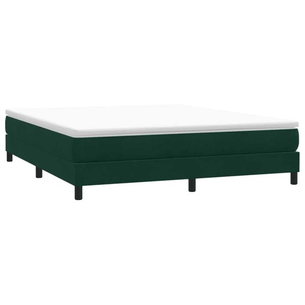 Box Spring легло без матрак Тъмнозелено 180x220 cm кадифе