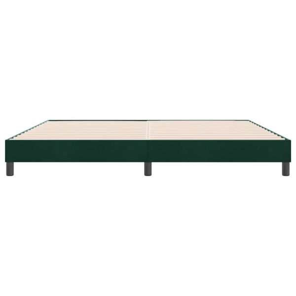 Box Spring легло без матрак Тъмнозелено 180x220 cm кадифе