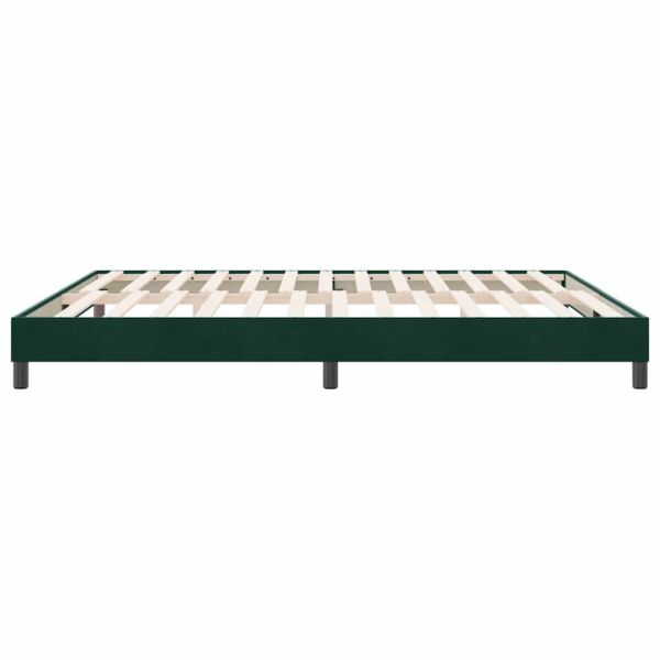 Box Spring легло без матрак Тъмнозелено 180x220 cm кадифе