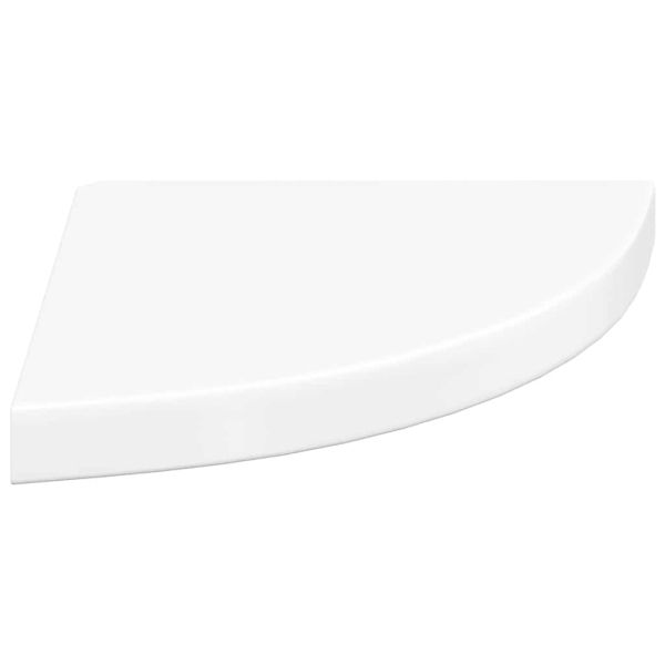 323907 Floating Corner Shelf High Gloss White 35x35x3,8 cm MDF