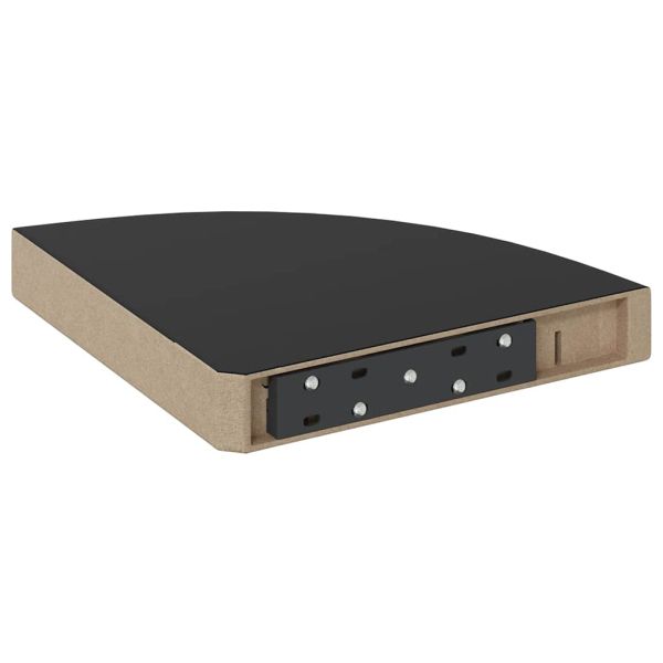 323889 Floating Corner Shelf High Gloss Black 25x25x3,8 cm MDF
