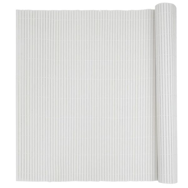 Градинска ограда, двустранна, бяла, 1,8x3 м, PVC