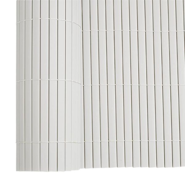 Градинска ограда, двустранна, бяла, 1,8x3 м, PVC