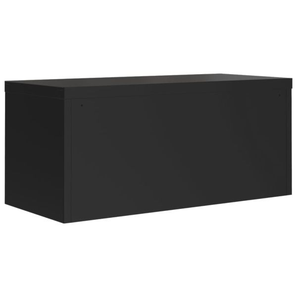 Шкаф за папки черен 90x40x145 см стомана