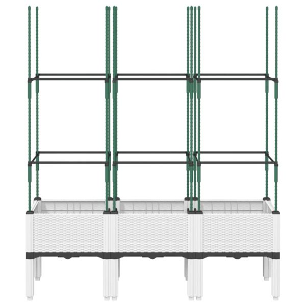 Градински сандък с пергола, бял, 120x40x142,5 см, PP