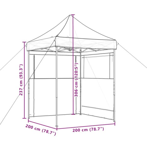 Сгъваема парти шатра pop-up с 2 странични стени зелена