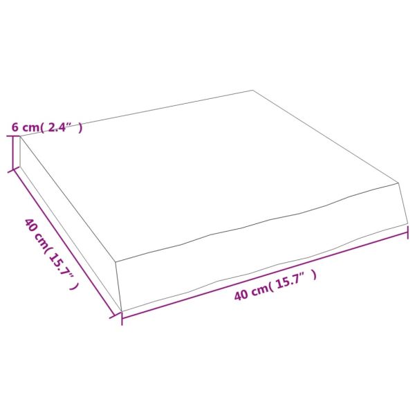 Плот за баня 40x40x(2-6) см необработено масивно дърво