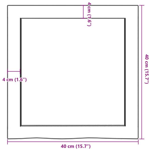 Плот за баня 40x40x(2-6) см необработено масивно дърво