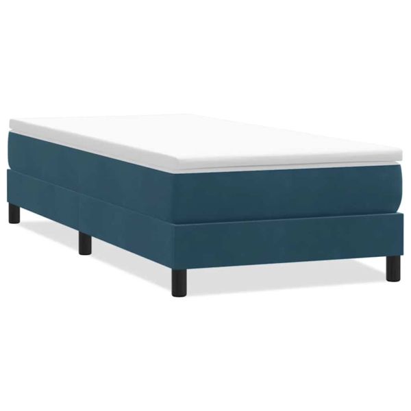 Box Spring Легло без матрак Тъмно синьо 90x210 cm Кадифе
