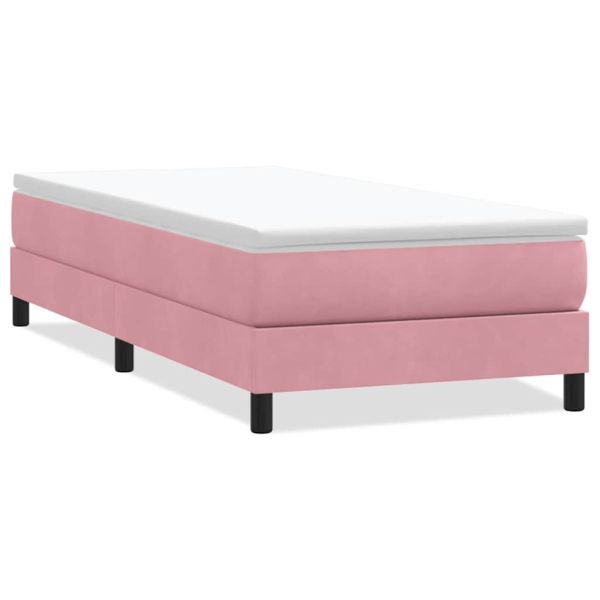 Box Spring легло без матрак розово 100x210 cm кадифе