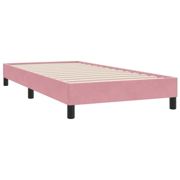 Box Spring легло без матрак розово 100x210 cm кадифе