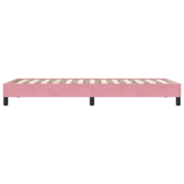 Box Spring легло без матрак розово 100x210 cm кадифе