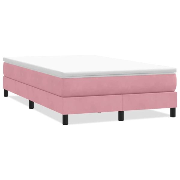 Box Spring легло без матрак розово 120x210 cm кадифе