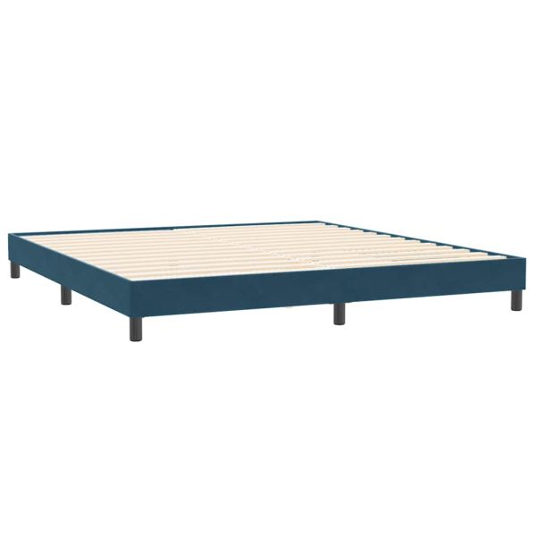 Box Spring Легло без матрак Тъмно синьо 200x210 cm Кадифе