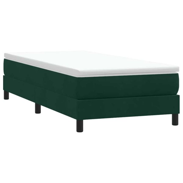 Box Spring Легло без матрак Тъмнозелено 90x220 cm Кадифе