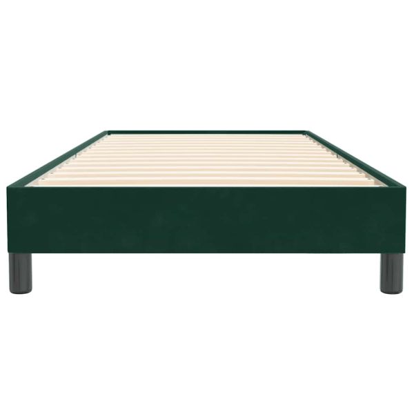Box Spring Легло без матрак Тъмнозелено 90x220 cm Кадифе