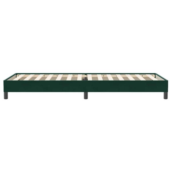 Box Spring Легло без матрак Тъмнозелено 90x220 cm Кадифе