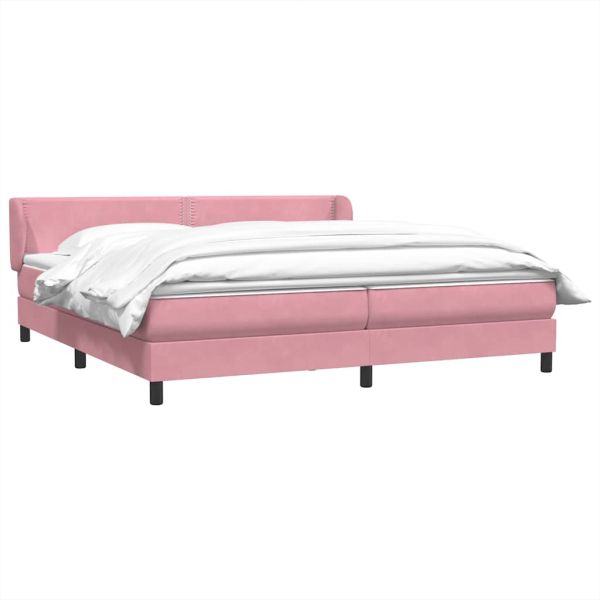 Box Spring легло с матраци Розово 180x210 cm Кадифе