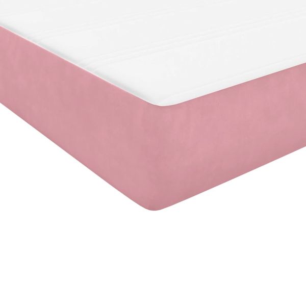 Box Spring легло с матраци Розово 180x210 cm Кадифе