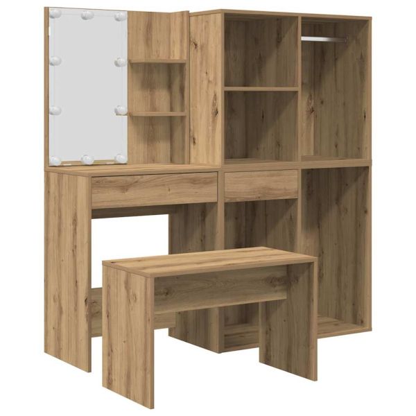 Комплект тоалетка с LED Artisan Oak Engineered Wood