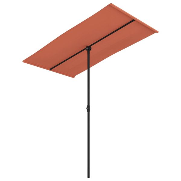 Градински чадър с алуминиев прът, 180x110 см, теракота