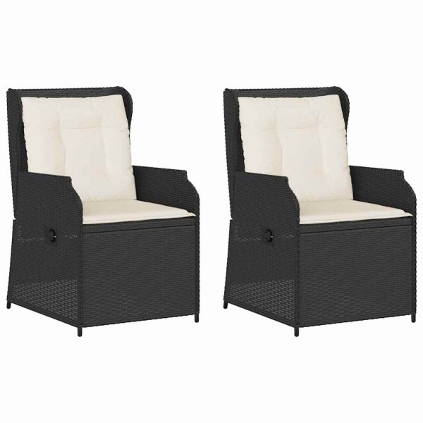 Градинска пейка 2 pcs Черно полиратан