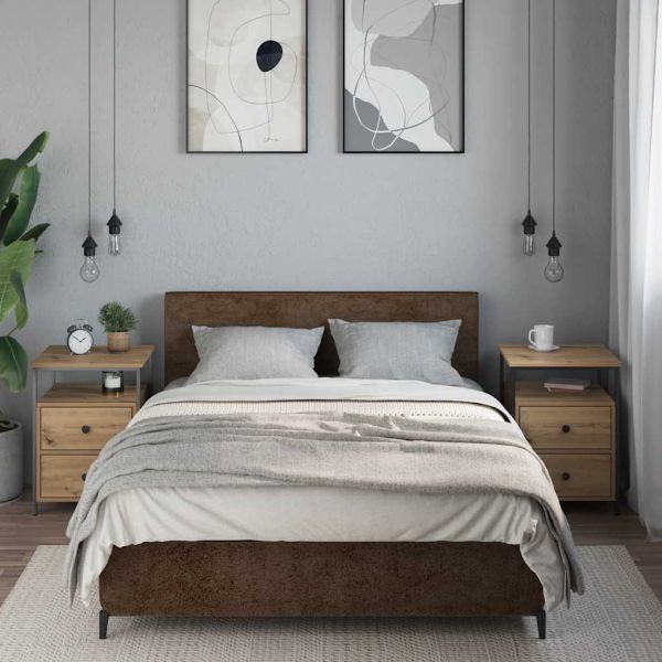 Bedside Cabinets 2 pcs Artisan Oak 44x45x60 cm Engineered Wood - Untranslated