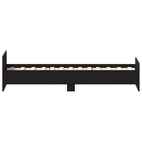 Bed Frame without Mattress Black Oak 90x200 cm Engineered Wood - Untranslated