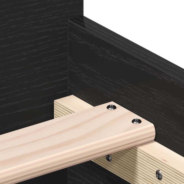 Bed Frame without Mattress Black Oak 90x200 cm Engineered Wood - Untranslated