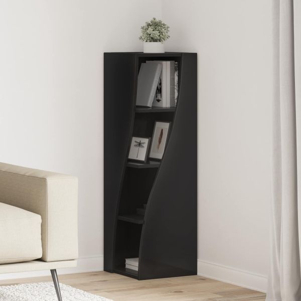 Ъглов шкаф 32x32x102см Инженерна дървесина Черно