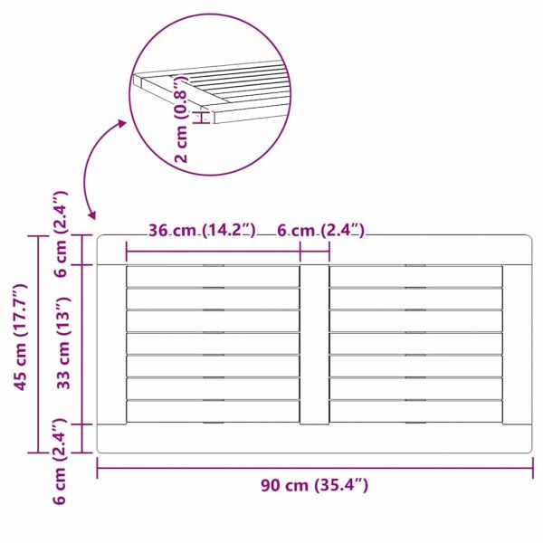Топ за маса Натурален маслен 90 x 45 x 2 см