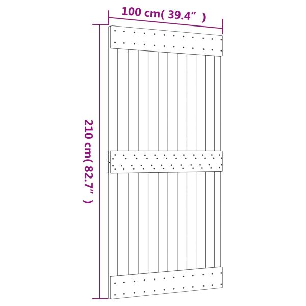 Преплъзваща се врата 100 x 210 cm Естествено и черно
