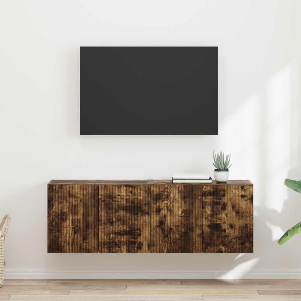 TV стенен шкаф 2 бр. Димян дъб Инженерна дървесина