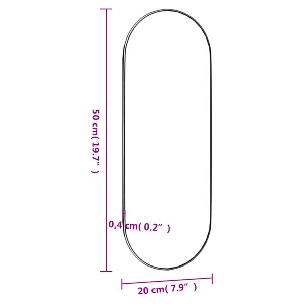 Стенно огледало 20x50 см стъкло овално