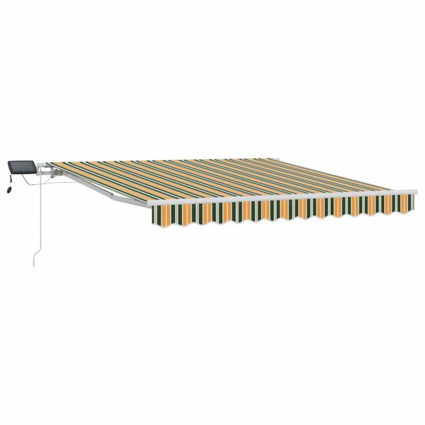 Прибираща се тента Зелен и жълт 300 x 250 cm Тъкан и алуминий
