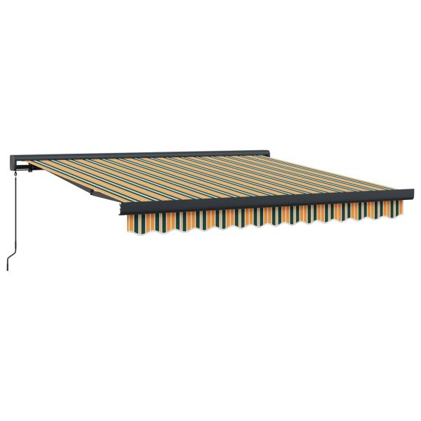 Прибираща се тента Зелен и жълт 300 x 250 cm Платно и алуминий